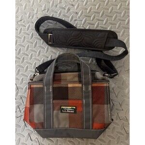 Vintage L.L. Bean Boat and Tote Mini Bag Plaid Nylon Shoulder Strap